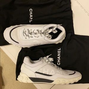 Authentic white and black Chanel sneakers